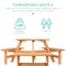 Best Choice Products 6-Person Circular Outdoor Wooden Picnic Table w/ 3 Built-In Benches, Umbrella Hole
